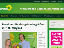 Tablet Screenshot of gruene-barnim.de